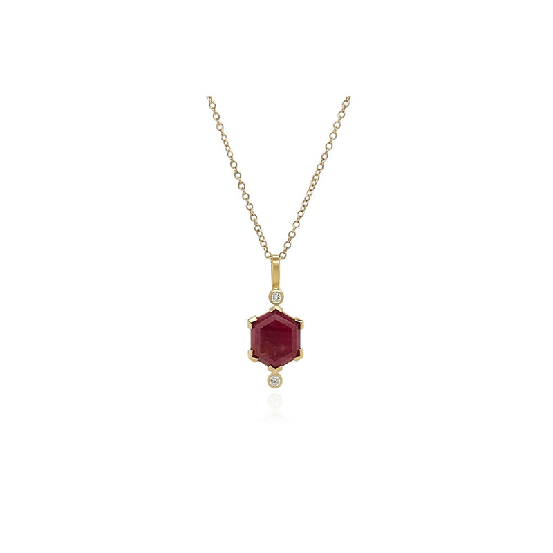 Hexagonal Ruby Pendant
