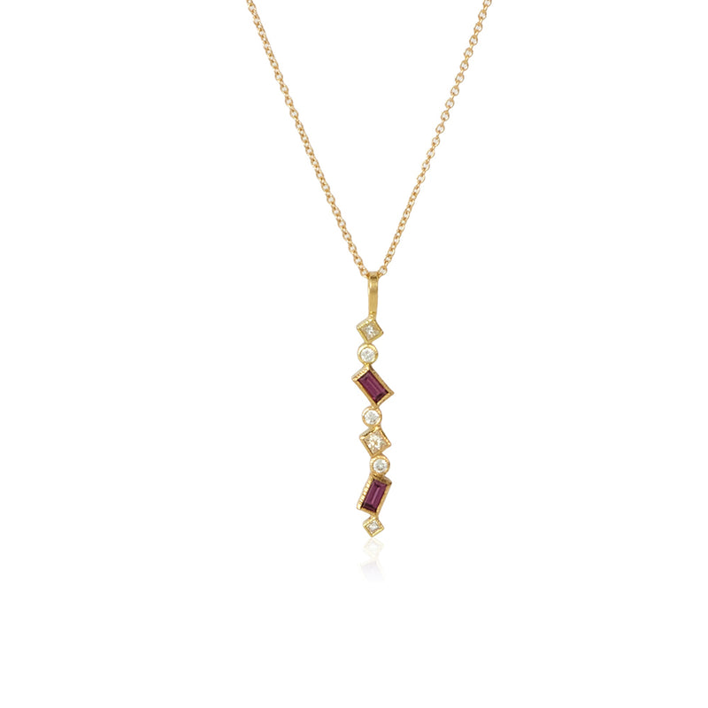 "Confetti" Pendant with Grape Garnets and Diamonds