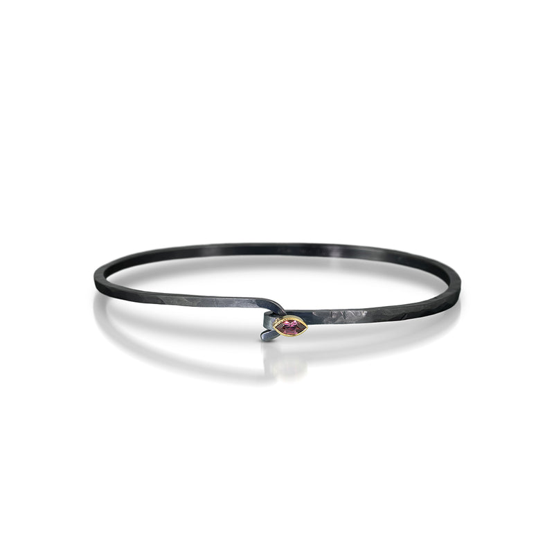 Hook Bracelet with Navette Rhodolite Garnet