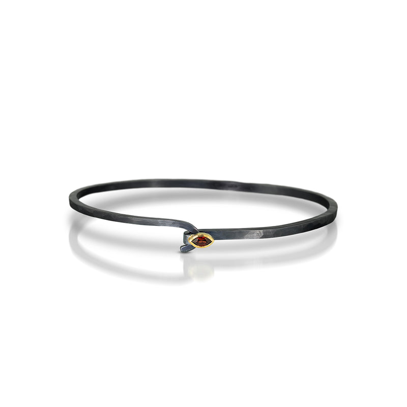 Hook Bracelet with Navette Mozambique Garnet