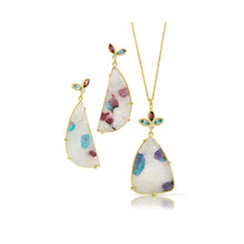Paraiba Quartz Flower Earrings