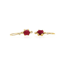 Hexagonal Ruby Earrings