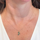 "Confetti" Cluster Necklace #2 with Blue/Green Tourmalines and Diamond, B