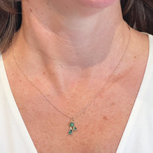 "Confetti" Cluster Necklace #2 with Blue/Green Tourmalines and Diamond, B