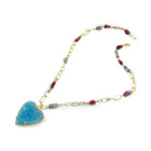 Natural Surface Aquamarine Heart Pendant