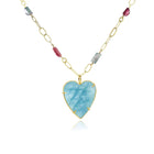 Natural Surface Aquamarine Heart Pendant