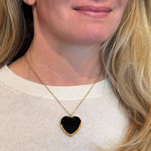 Large Black Tourmaline Heart with Watermelon Edge