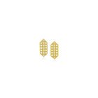 elongated hexagonal earrings with diamonds