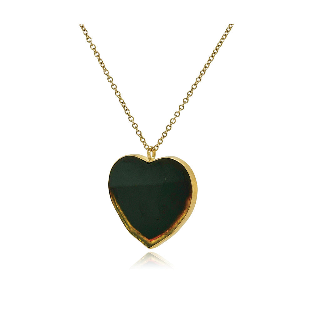 Large Black Tourmaline Heart with Watermelon Edge