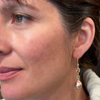 Imperial Topaz, Green Sapphire, Champagne Diamond and Pearl Earrings