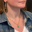 Faceted "Blossom" Pendant with Green Aquamarines