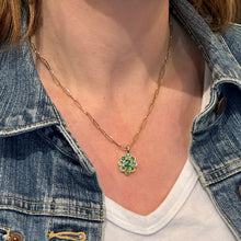 Faceted "Blossom" Pendant with Green Aquamarines