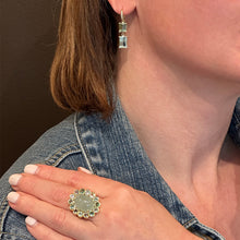 Hi-Lo "Joyce" Earrings with Mirror-Cut Aquamarines