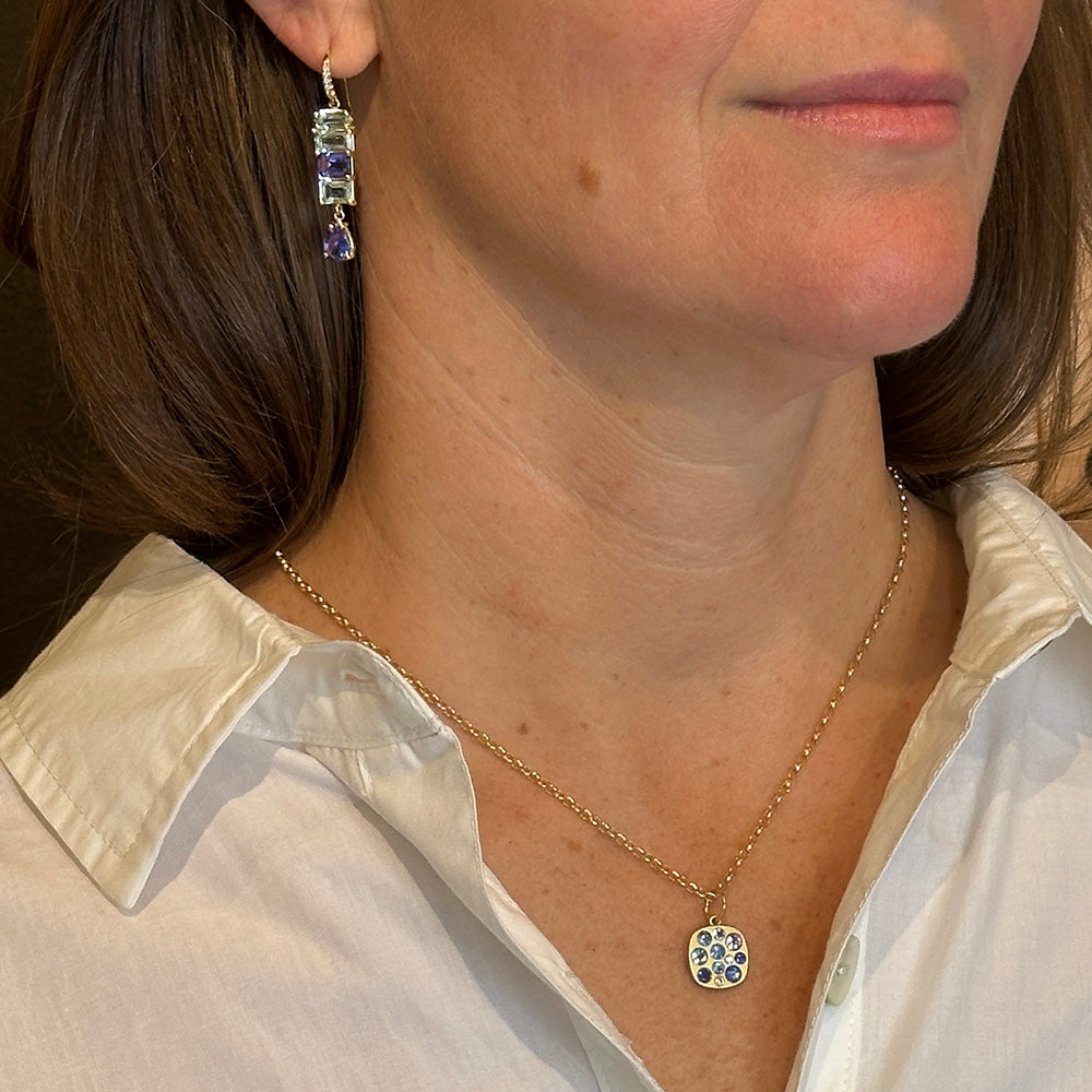 "Giselle" Necklace with Aquamarines and Blue Sapphires