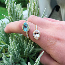 Morganite and Aquamarine "Diya" Ring