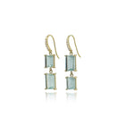 Hi-Lo "Joyce" Earrings with Mirror-Cut Aquamarines