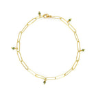 Adjustable "Popsicle Stick" Link Bracelet with Faceted Green Diamonds