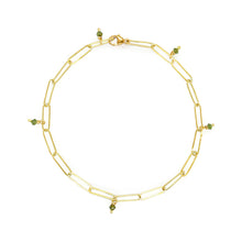 Adjustable "Popsicle Stick" Link Bracelet with Faceted Green Diamonds