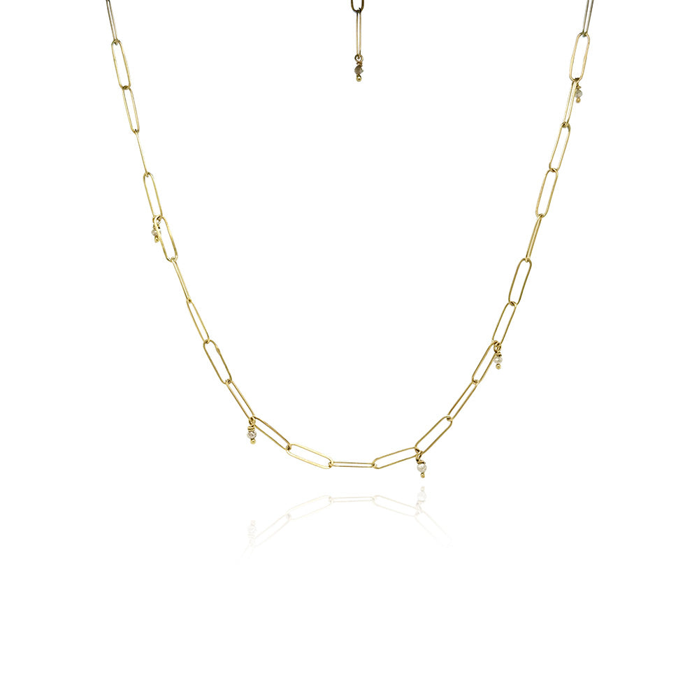 Popsicle Stick Necklace with Diamond Beads