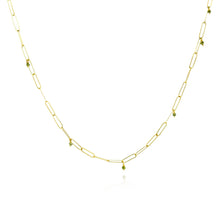 popsicle stick link bracelet with green diamonds