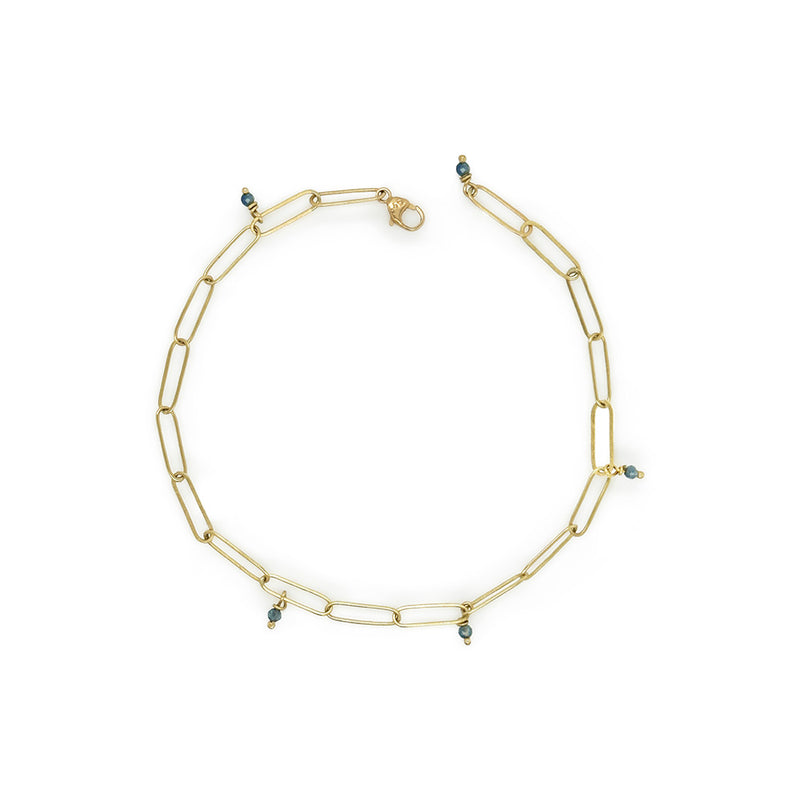 Popsicle Stick Bracelet with Sapphire Beads