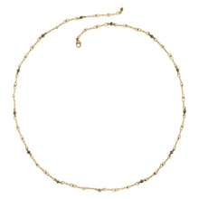 Adjustable "Twist" Necklace with Faceted Green Diamonds