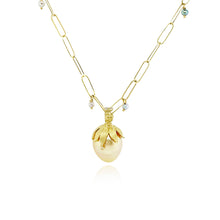 Strawberry pendant with south seas golden pearl