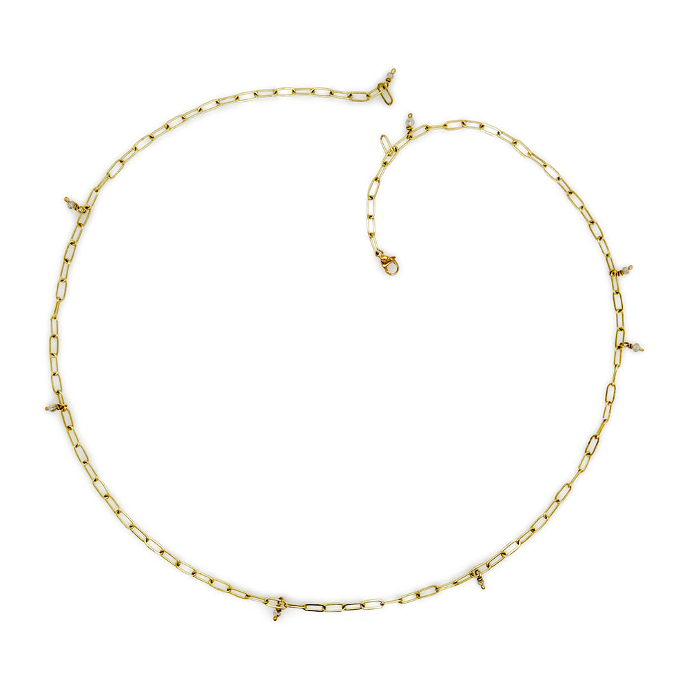 Popsicle Stick Necklace with Diamond Beads