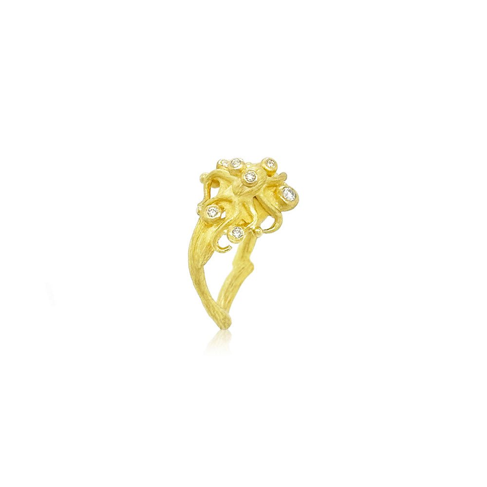 octopus ring with diamonds