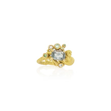 East/West Spinel and Diamond Ring