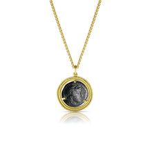 18k yellow gold pendant with an ancient Roman coin on a oxidized sterling silver chain. **Gold chain can be purchased separately.**