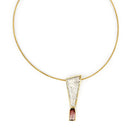 quartz with pyrite, tourmaline pendant
