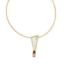 quartz with pyrite, tourmaline pendant
