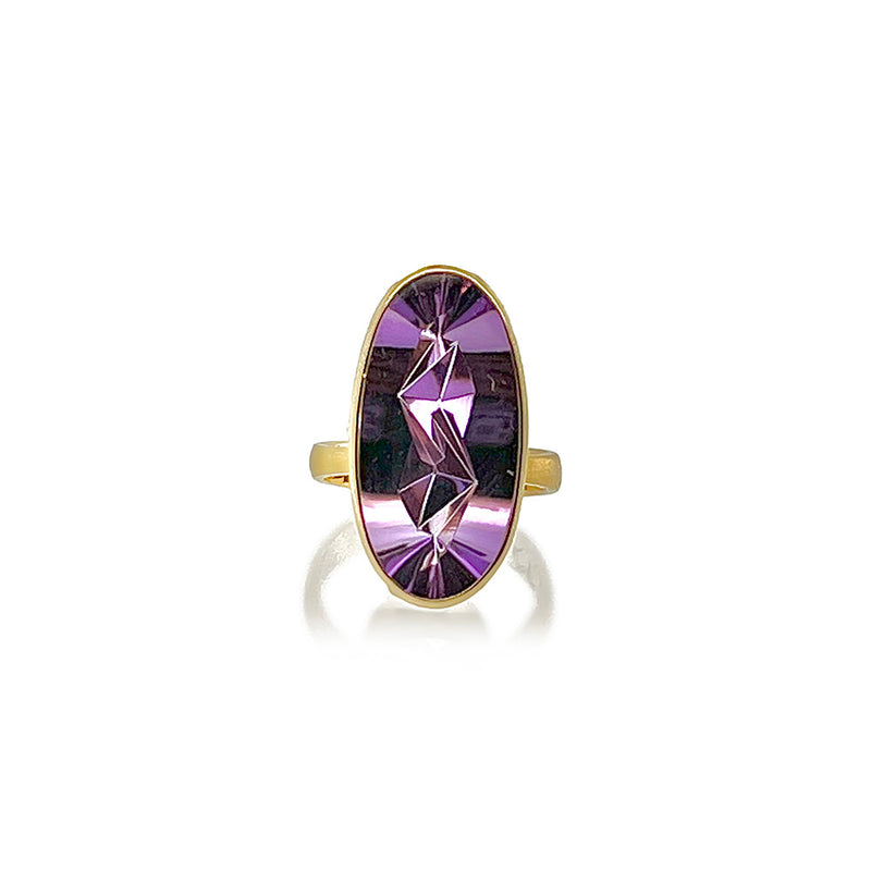 Oval Amethyst "Zip-Zip" Ring