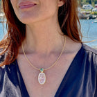 munsteiner quartz in quart tourmaline necklace