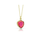 Magenta Tourmaline Slice Bezel Necklace