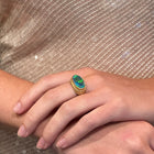 East/West Australian black opal ring