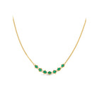 Petite Textile Emerald necklace, 1.25 cttw. Beads are 4mm, on an 18K gold adjustable chain (16"-18").