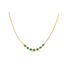 Petite Textile Emerald necklace, 1.25 cttw. Beads are 4mm, on an 18K gold adjustable chain (16"-18").