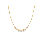 Petite Textile silver diamond necklace with approximately .70 cttw. Beads are 4mm, on an 18K gold adjustable chain (16"-18").