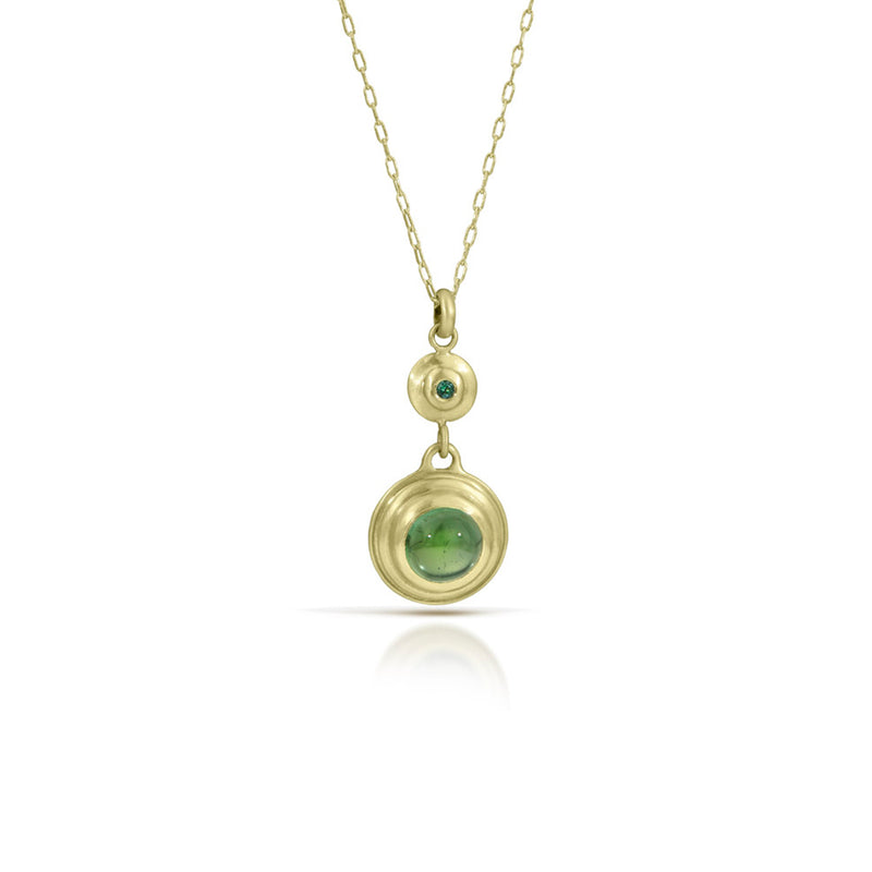 Saturn Necklace with Green Tourmaline