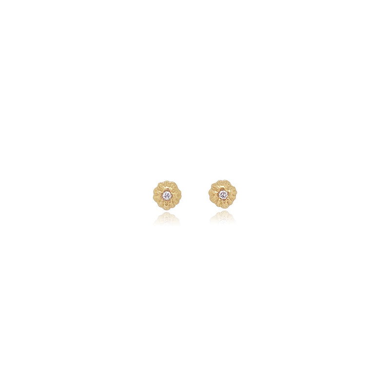 18K Barnacle Stud Earrings with Diamonds