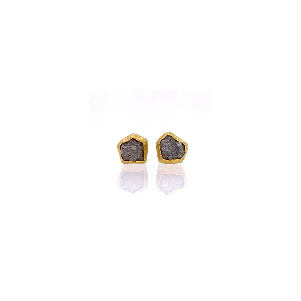Natural Diamond Crystal Earrings in 22K/18K