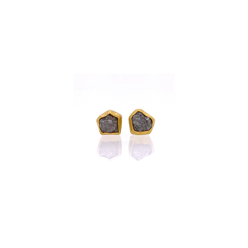 Natural Diamond Crystal Earrings in 22K/18K