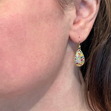 "Party Earrings" with Sapphires, Emeralds and Rubies