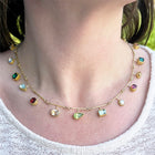 Segment Necklace with Mixed Colored Gemstones