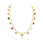 Segment Necklace with Mixed Colored Gemstones