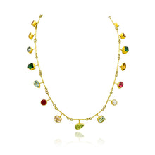 Segment Necklace with Mixed Colored Gemstones