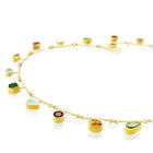 Segment Necklace with Mixed Colored Gemstones