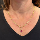 tear drop faceted ruby pendant
